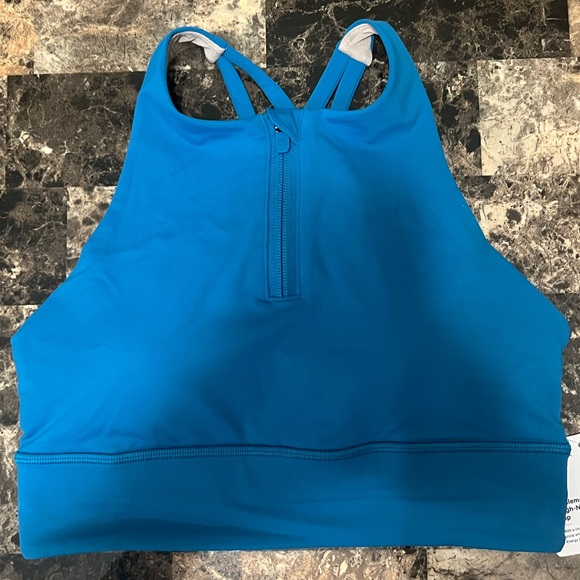 LULULEMON ENERGY HIGH-NECK LONG LINE BRA ZIP BLUE COLOR NWT - Picture 4 of 8